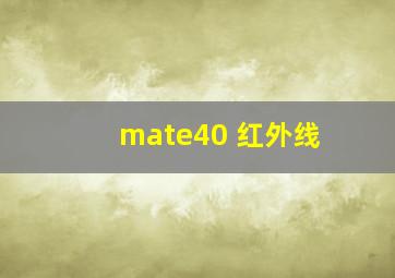 mate40 红外线